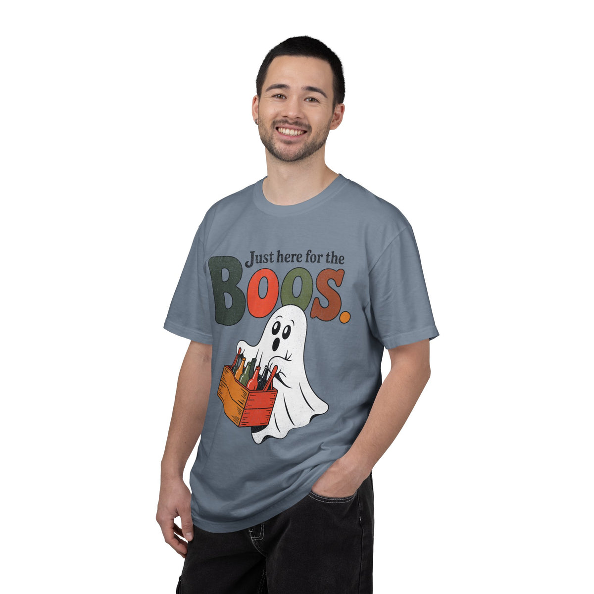Funny Halloween Ghost Shirt, Where My Boos At Graphic Tee, Spooky Season Drinking Gift for Beer Lover, Fun Adult Costume Party Outfit