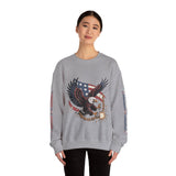 Patriotic Eagle Freedom Sweatshirt, American Flag Crewneck, Broken Chain Military Style Pullover, Fourth of July Gift for Him or Her
