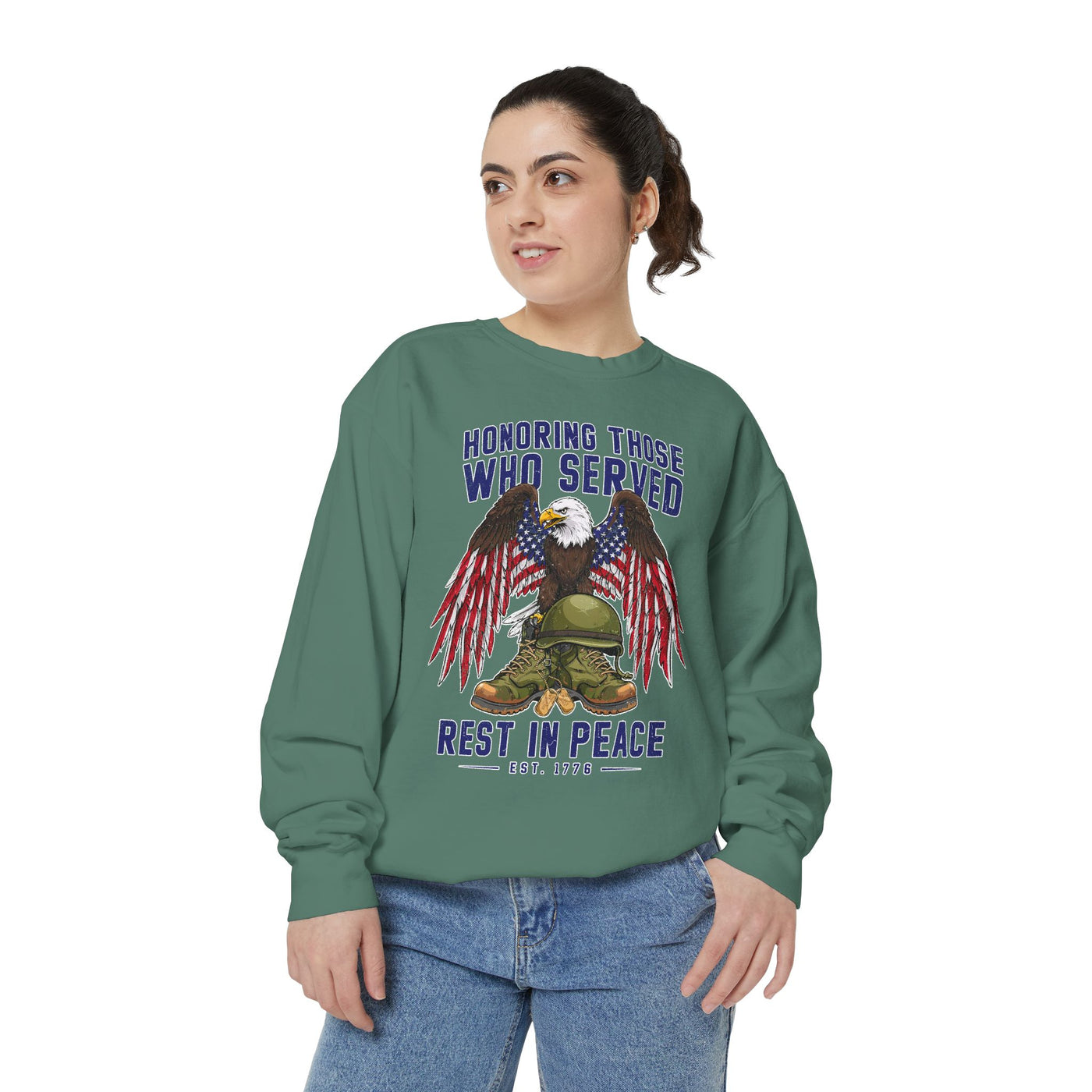 Honoring Those Who Served Sweatshirt, Military Memorial Crewneck, Fallen Soldier Tribute, Veteran Remembrance Gift, Patriotic Eagle Top