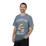 Booked for Christmas Shirt, Book Lover Holiday T-Shirt, Christmas Tree Books Tee, Cozy Reading Gift for Librarian, Teacher or Bookworm