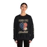 Personalized Proud Mom Sweatshirt, Custom Military Mom Pullover, American Flag Heart Crewneck, Military Mom Gift, Patriotic Mother Shirt