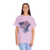 Bald Eagle American Flag Shirt, Retro Patriotic Graphic, Gift for USA Pride Fans, Fourth of July Celebrations and Everyday Clothing