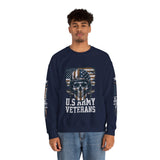US Army Veterans Sweatshirt, Military Skull Crewneck, American Flag Veteran Pullover, Army Veteran Gift, Memorial Day or Veterans Day