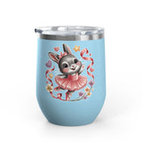Ballet Bunny Wine Tumbler, Cute Pink Rabbit Cup, Gift for Ballerinas, Dance Students, Bunny Lovers and Ballet Besties