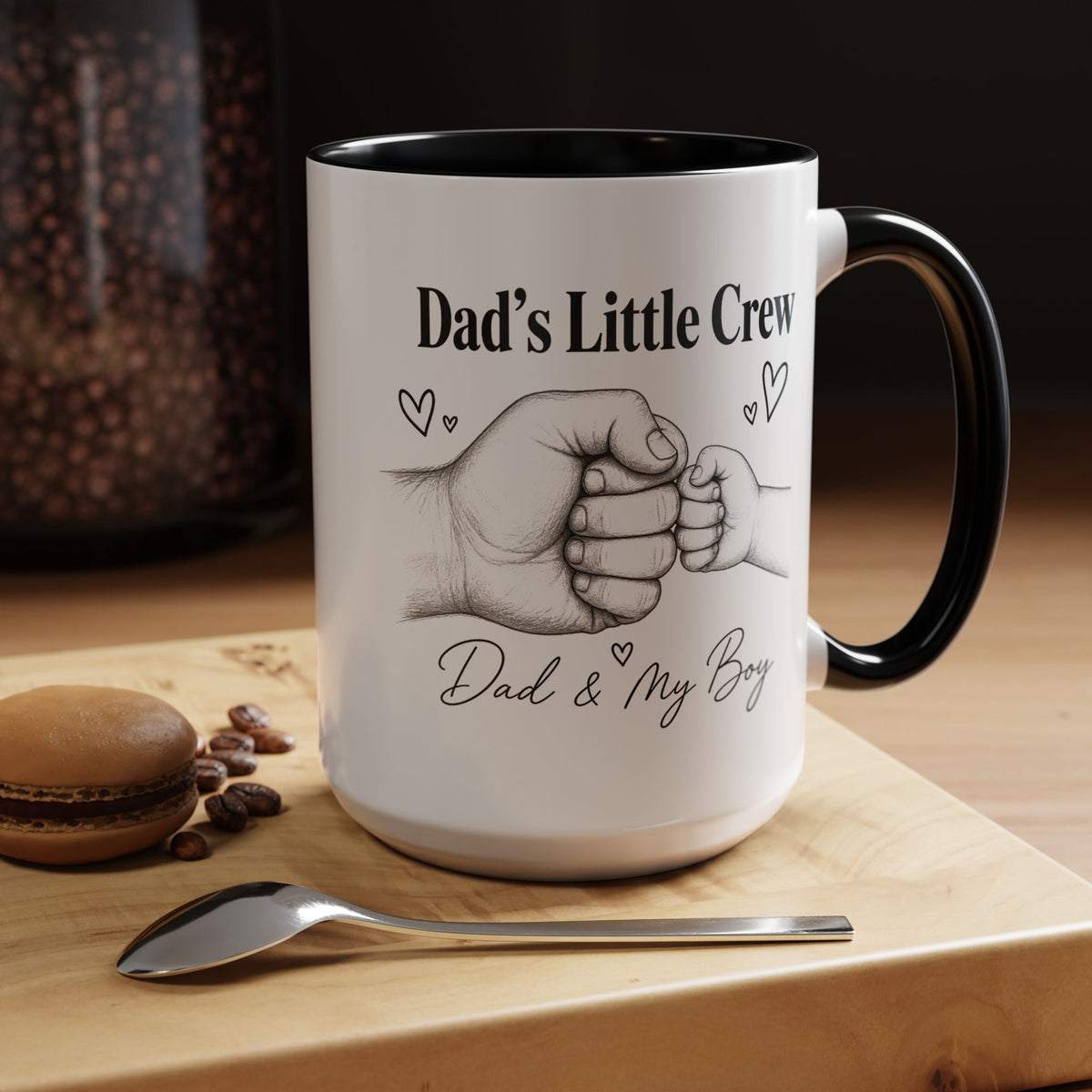 Personalized Dad and Son Coffee Mug, Dad's Little Crew Mug, Father Son Bond Gift, Father's Day Mug from Son, Custom Dad Gift