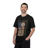 US Army Veteran Shirt, American Flag Camo T-Shirt, Military Dog Tag Tee, Patriotic Gift for Soldier, Retirement or Veterans Day Top