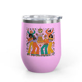 Retro Disco Birthday Wine Tumbler, 70s Roller Skating Party Design, Groovy Drinkware Gift for a Skater Friend Who Loves Vintage Aesthetics