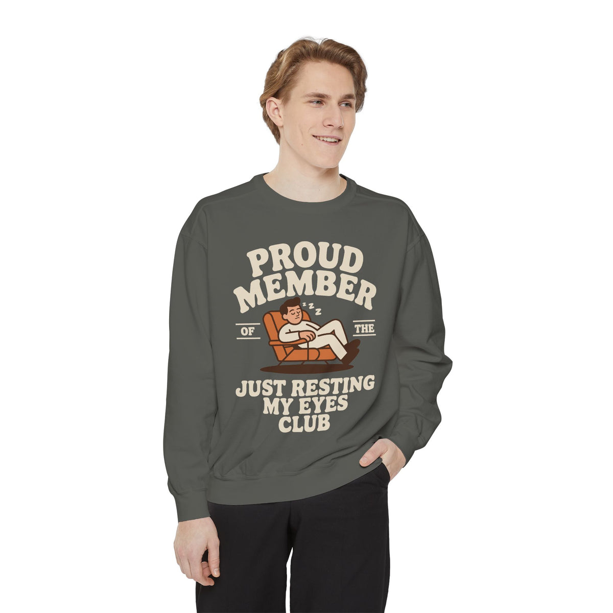 Funny Just Resting My Eyes Club Comfort Colors Sweatshirt, Tired Parent Crewneck, Sleep Lover Gift, Introvert Humor Pullover