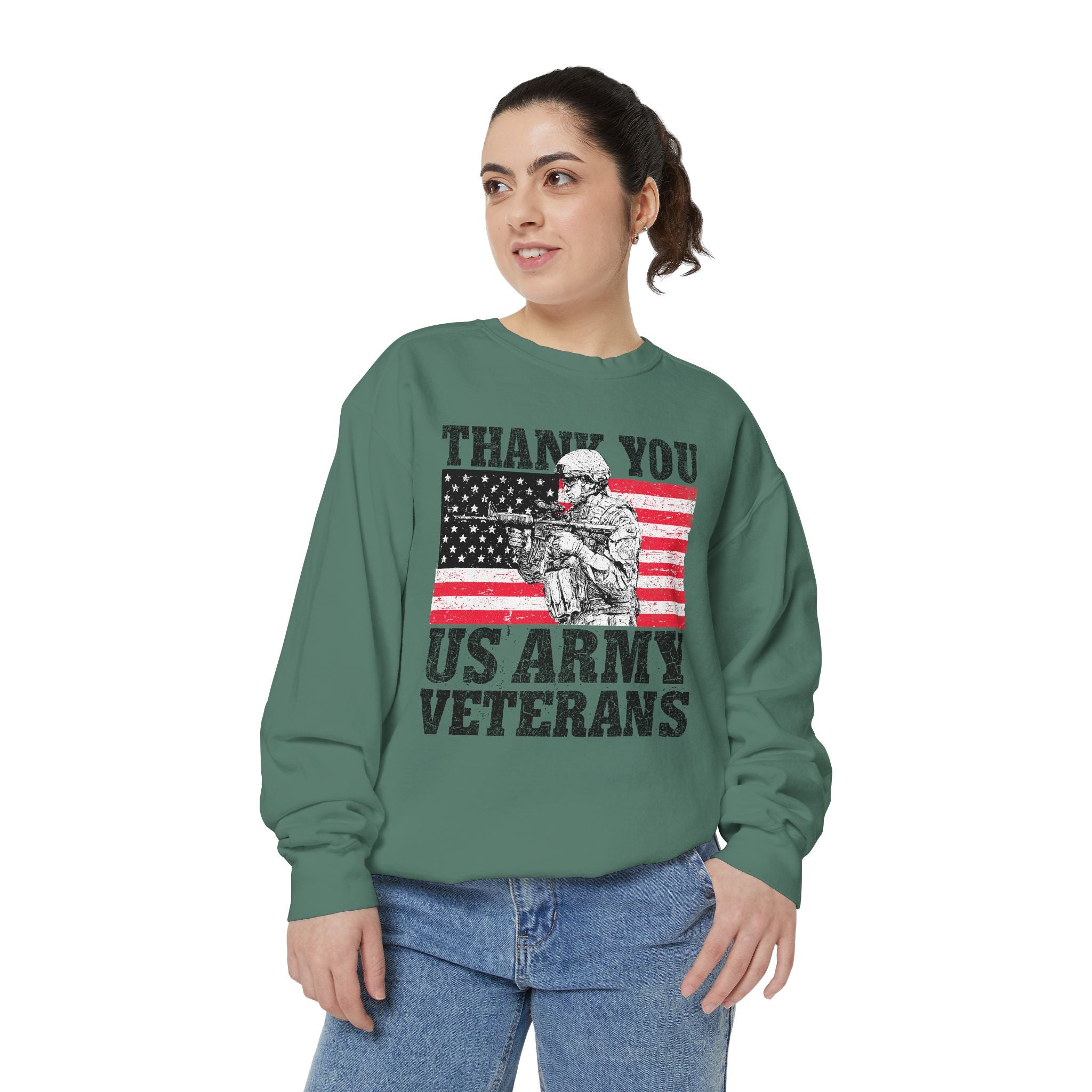 Thank You US Army Veterans Sweatshirt, Patriotic Soldier Crewneck, Military Appreciation Gift, American Flag Pullover for Veterans Day