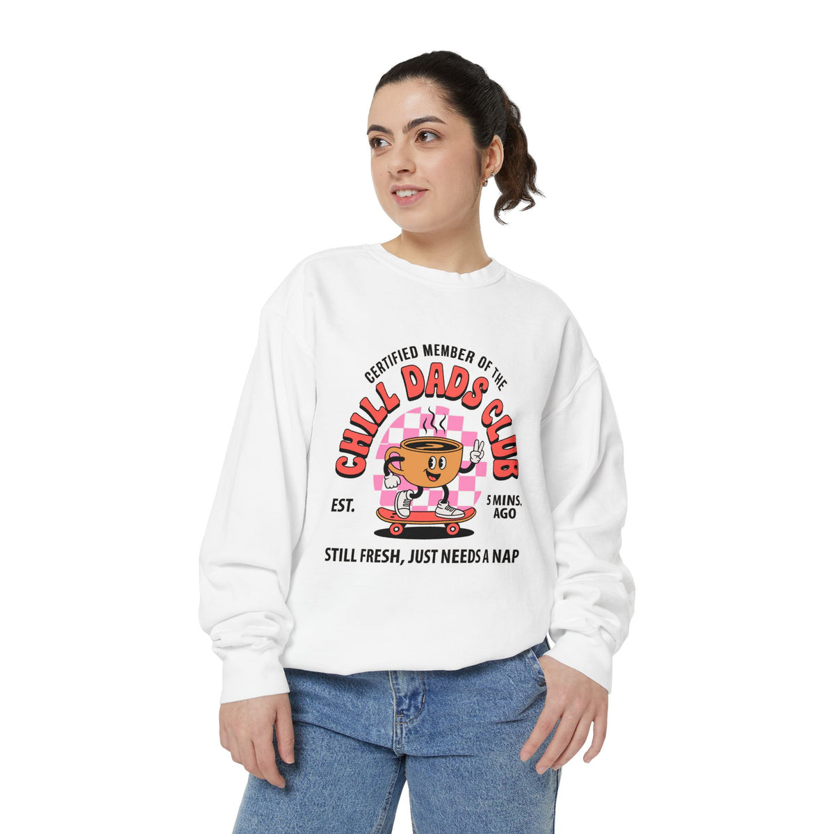 Chill Dad Club Coffee Sweatshirt, Funny Dad Coffee Crewneck, Cozy Father Gift, Coffee Lover Dad Sweatshirt, Casual Dad Apparel