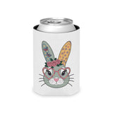 Bunny Can Cooler, Floral Rabbit Drink Sleeve, Cute Easter Gift for Her, Butterfly and Flower Design, Spring Gift for Bunny Lovers