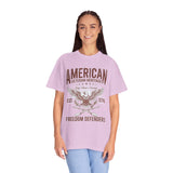 American Veteran Heritage Shirt, Freedom Defenders T-Shirt, Patriotic Eagle Gift, Veterans Day or Military Retirement Tee for Proud Veteran
