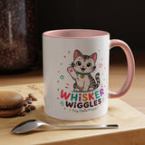 Cute Cat Lover Mug, Personalized Cat Name Coffee Cup, Whisker Wiggles Cat Mom Gift, Funny Kitty Mug for Pet Owners and Cat Lovers