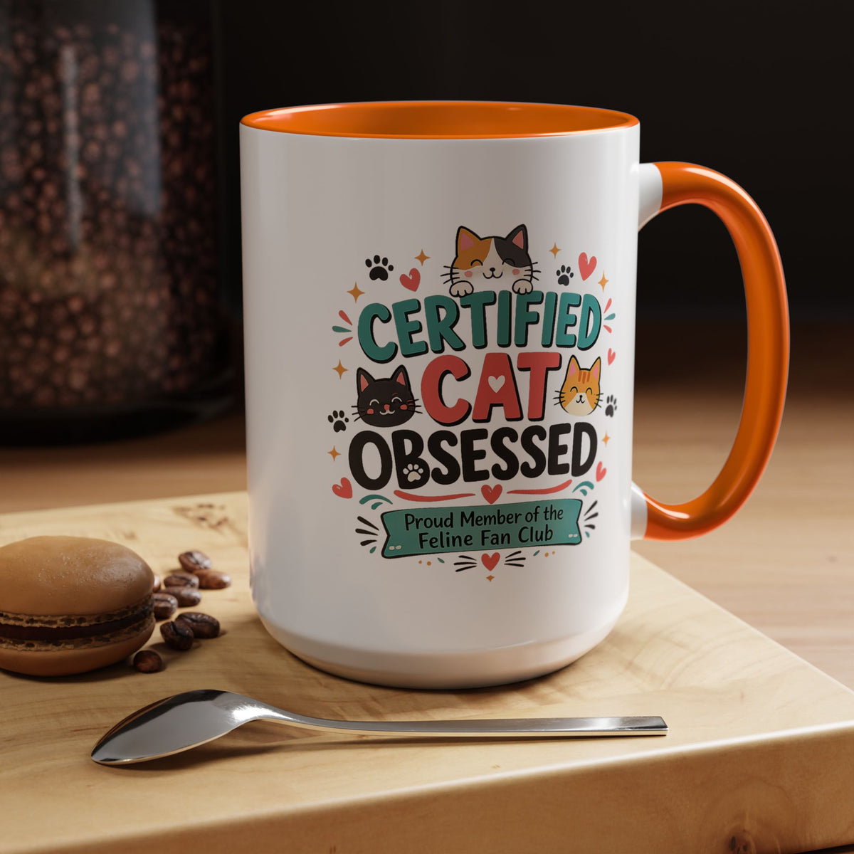Cat Lover Coffee Mug, Certified Cat Obsessed Mug, Funny Cat Mom Gift, Cute Feline Fan Club Cup, Cat Owner Present for Pet Lovers