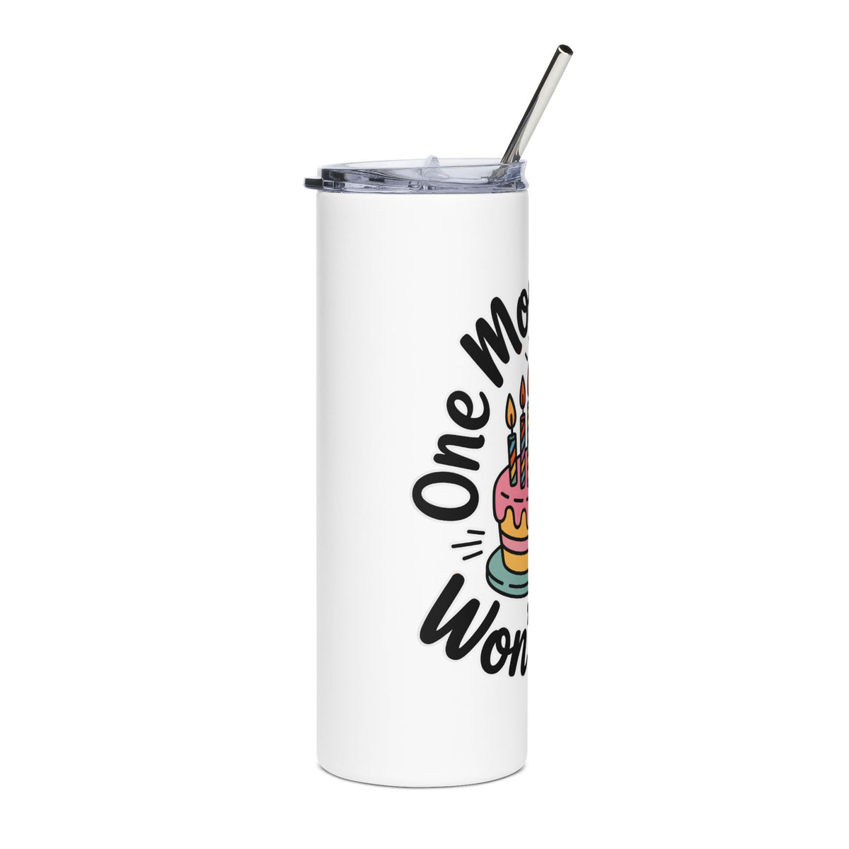 Funny Birthday Skinny Tumbler, One More Candle Won't Hurt Cake Design, Getting Older Gift for a Best Friend or Coworker Who Loves a Laugh
