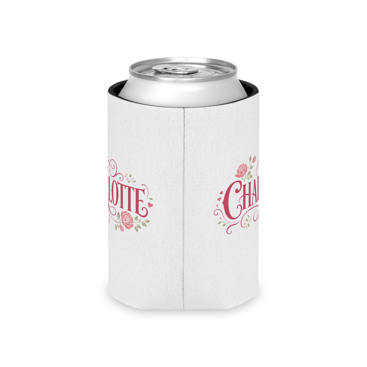 Personalized Name Can Cooler, Floral Drink Holder, Custom Beverage Sleeve, Rose Design, Birthday Gift for Her, Bridesmaid Gift, Summer Party