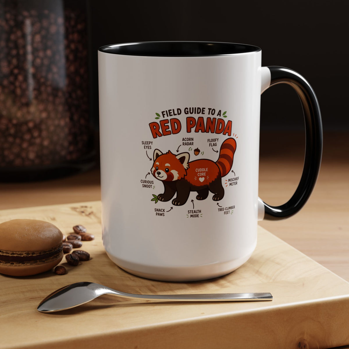 Red Panda Mug, Funny Field Guide Coffee Cup, Cute Wildlife Gift for Red Panda Lover, Zookeeper Present, Animal Birthday Gift for Kids