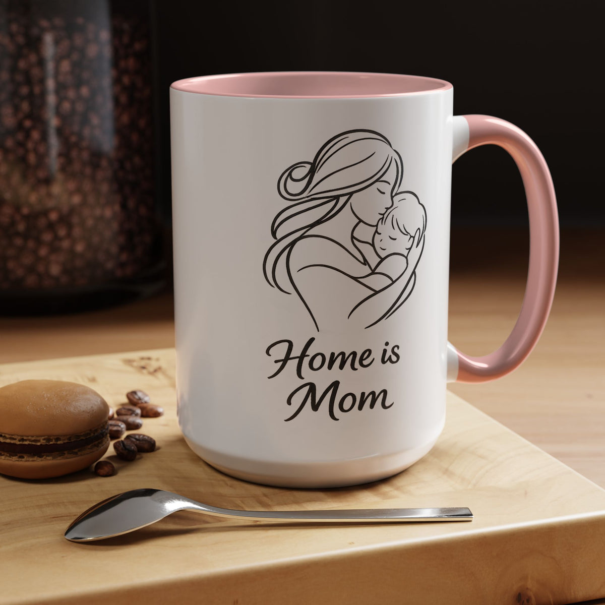 Home Is Mom Coffee Mug, Mother Daughter Gift Mug, Meaningful Mom Mug, Mother's Day Gift, Sentimental Gift for Mom, Mom Keepsake Cup
