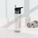 Personalized Transparent Water Bottle for Girls, Cute Name Drink Bottle, Colorful School Water Bottle, Back to School Gift