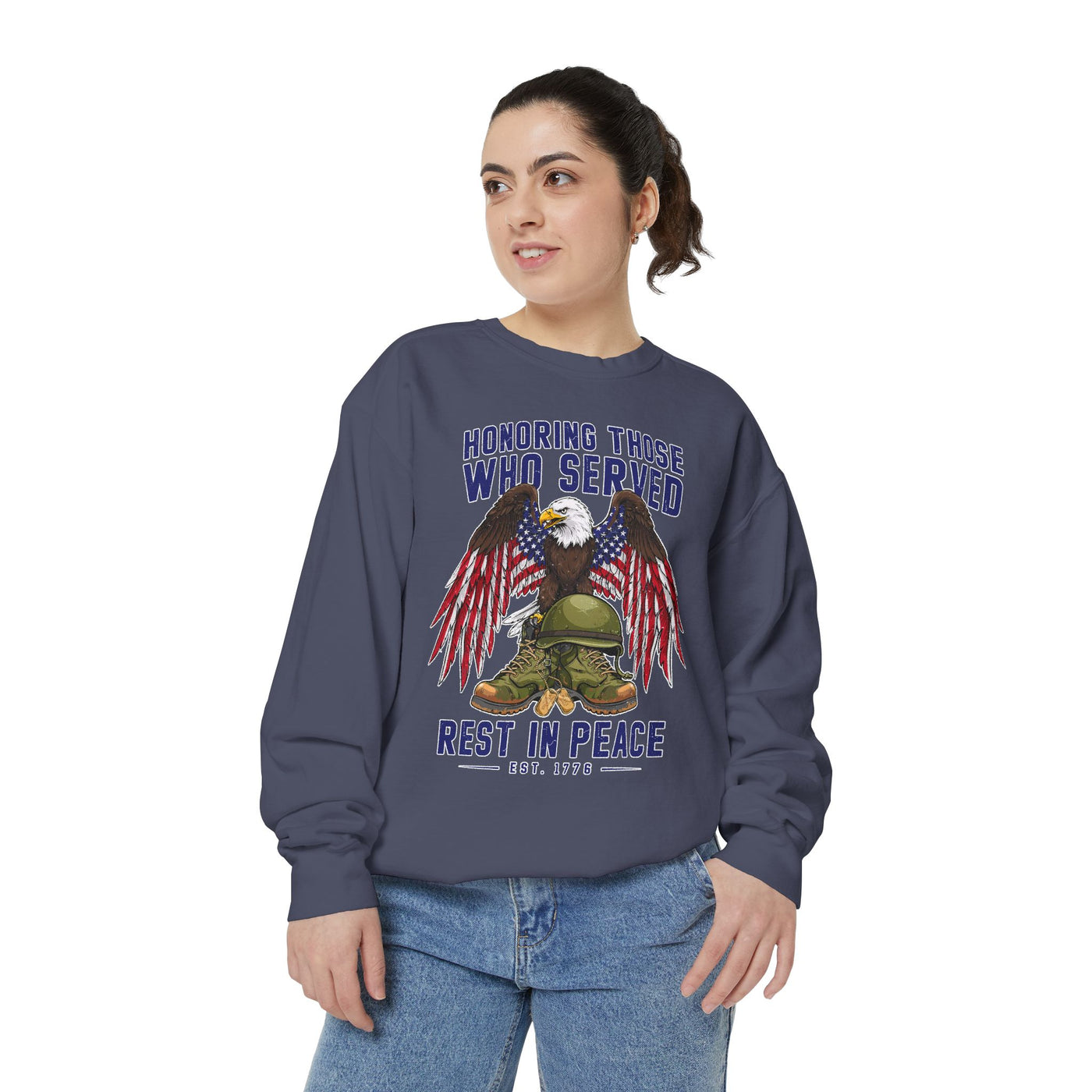 Honoring Those Who Served Sweatshirt, Military Memorial Crewneck, Fallen Soldier Tribute, Veteran Remembrance Gift, Patriotic Eagle Top