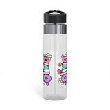 Personalized Daisy Name Water Bottle, Colorful Custom Drink Bottle for Girls, Floral School Bottle, Cute Birthday Gift for Kids
