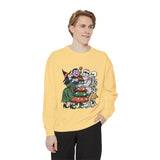 Spooky Christmas Sweatshirt, Halloween Holiday Mashup Crewneck, Witch Vampire Mummy Skeleton Pullover, Gothic Xmas Gift for Horror Fan