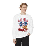 America 250th Anniversary Comfort Colors Sweatshirt, Patriotic Cherry Pie Crewneck, USA 1776 to 2026 Sweatshirt, Fourth of July Pullover