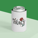 Personalized Wine Can Cooler, Custom Name Beer Can Holder, Floral Rose Drink Sleeve, Custom Gift for Her, Bridesmaid Gift, Birthday Gift