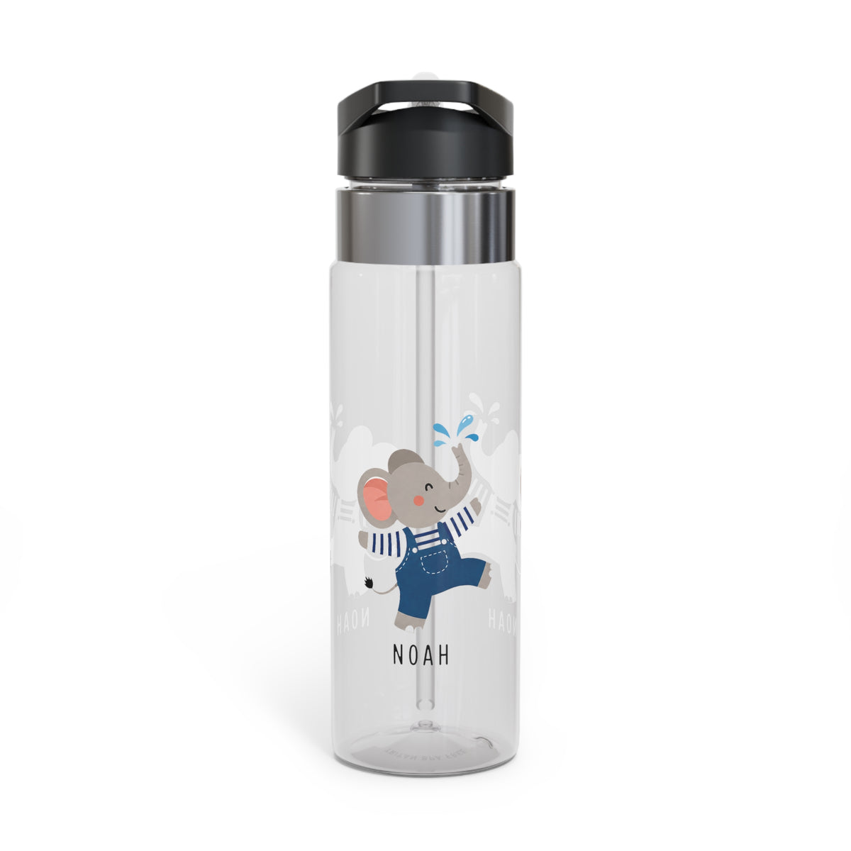 Personalized Elephant Kids Water Bottle, Cute Animal Bottle for Boys, Safari Birthday Gift, Toddler School Bottle, Baby Gift Idea