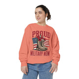 Proud Military Mom Sweatshirt, Patriotic Army Mom Pullover, Gift for Military Mother, Deployment Homecoming Crewneck, Flag Floral Top