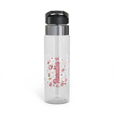 Personalized Bunny Kids Water Bottle, Cute Rabbit Girl Gift, Floral Animal Bottle, Baby Birthday Gift, Toddler School Bottle