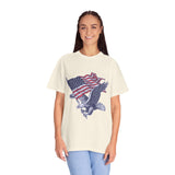 Bald Eagle American Flag Shirt, Retro Patriotic Graphic, Gift for USA Pride Fans, Fourth of July Celebrations and Everyday Clothing