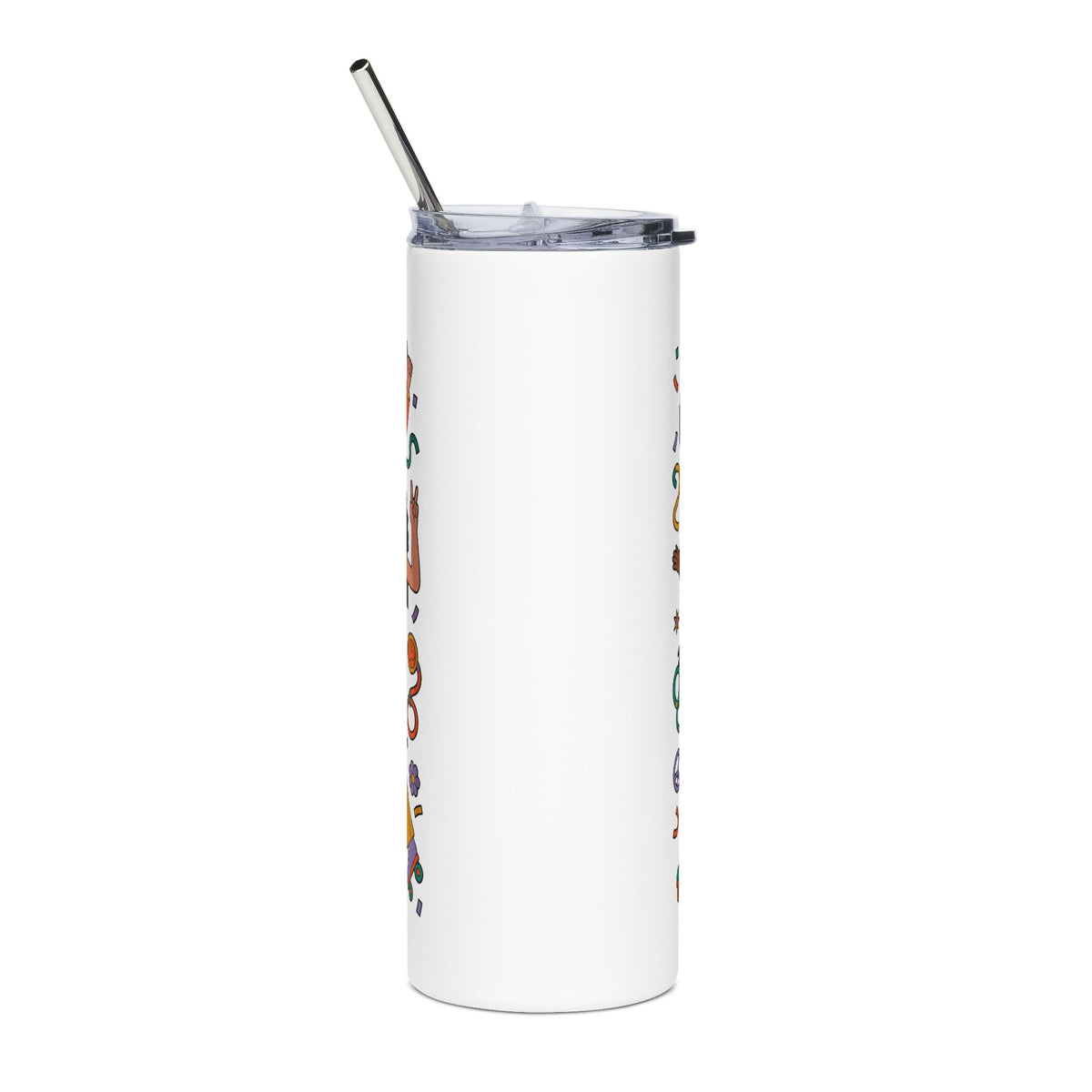 Retro Disco Birthday Skinny Tumbler, 70s Roller Skating Party Design, Groovy Drinkware Gift for a Skater Friend Who Loves Vintage Aesthetics