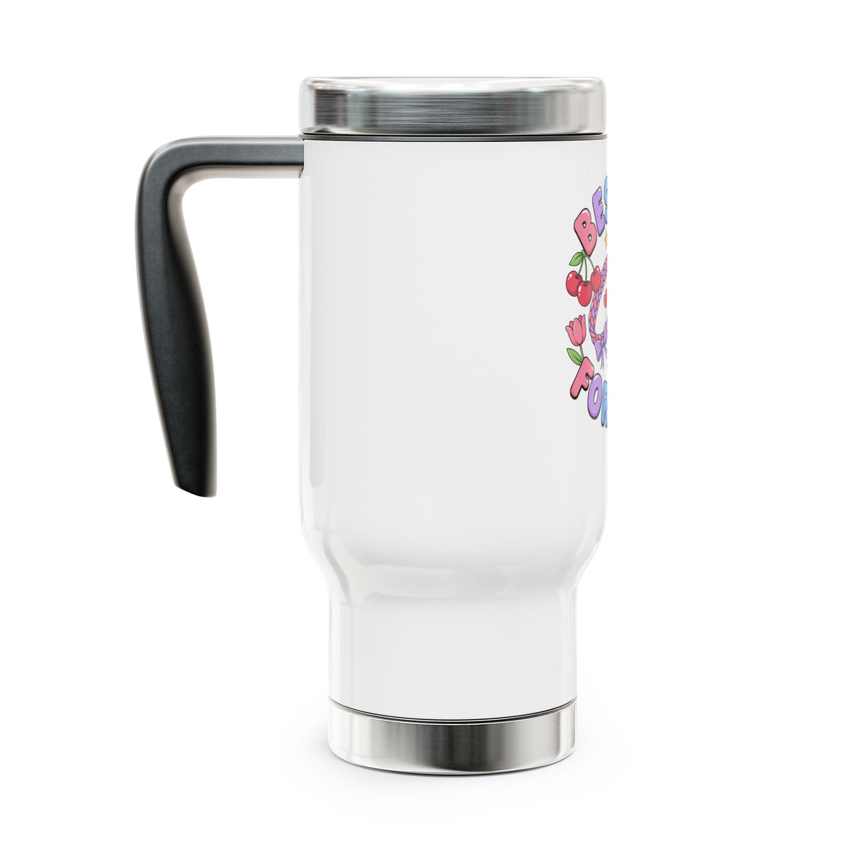 Besties Forever Travel Mug with Handle, Colorful Friendship Cup, Cute Best Friend Gift for Coffee Lovers and Daily Commutes
