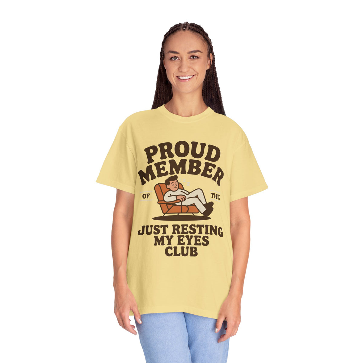 Funny Nap Lover Comfort Colors Shirt, Just Resting My Eyes Club Tee, Tired Adult Humor Shirt, Relaxation Graphic Tee Gif