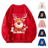 Christmas fawn reindeer hooded round neck Christmas hoodie