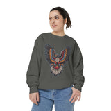 Ornamental Eagle Sweatshirt, Retro Tattoo Style Bird Graphic, Gift for Wildlife Art Lovers, Boho Festival Outfits and Everyday Casual Wear