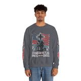 Stand for the Flag Kneel for the Cross Sweatshirt, Patriotic Christian Crewneck, American Flag Pullover, Faith Gift, Fourth of July Top