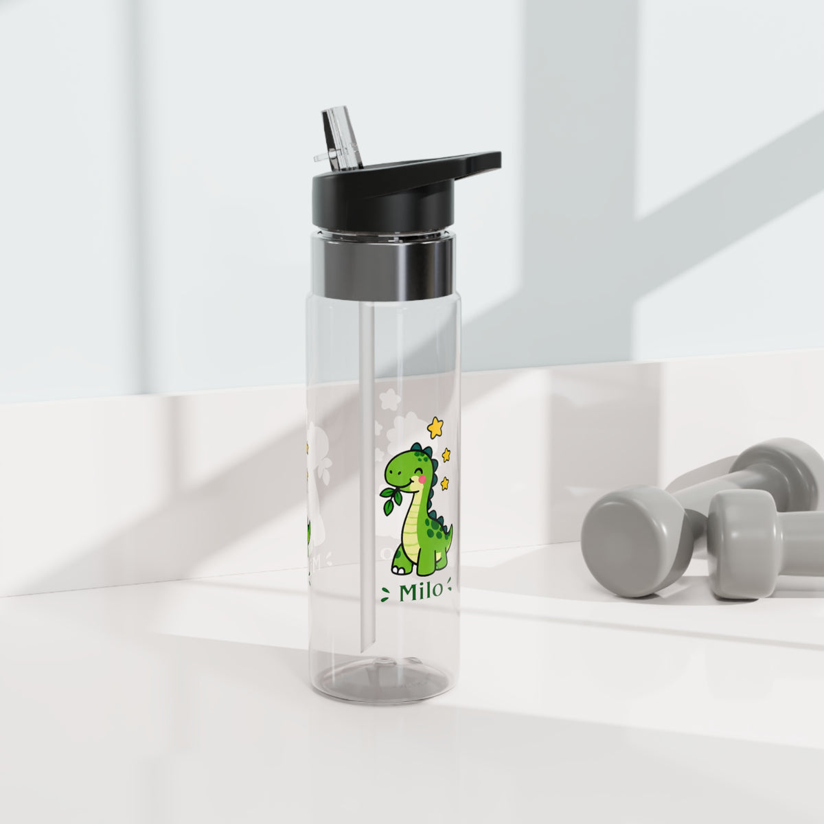 Personalized Dinosaur Water Bottle for Kids, Cute Dino Bottle for Boys, School Sports Bottle, Dinosaur Gift, Birthday Gift for Children