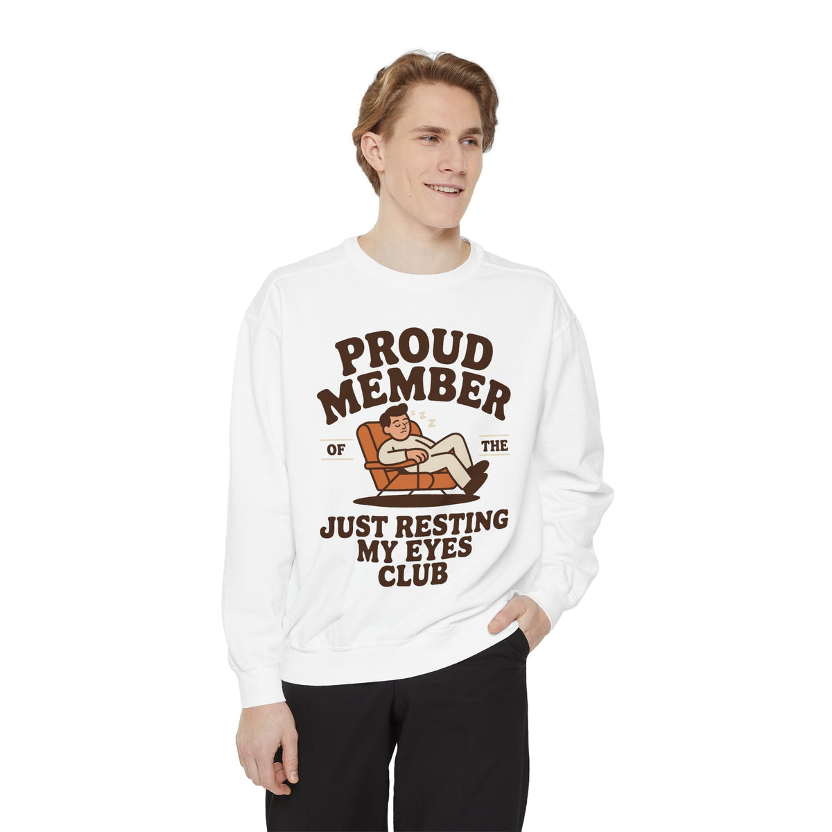 Funny Just Resting My Eyes Club Comfort Colors Sweatshirt, Tired Parent Crewneck, Sleep Lover Gift, Introvert Humor Pullover