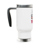 Makeup Lover Travel Mug with Handle, Just a Girl Who Loves Makeup, Cute Cosmetic Coffee Cup, Beauty Gift for Her, Girly Tumbler