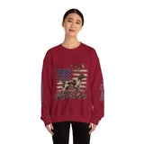 Personalized Patriotic Dog Sweatshirt, Custom Family Name Pullover, American Flag Dog Crewneck, USA Dog Lover Gift, Fourth of July Shirt