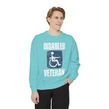 Disabled Veteran Sweatshirt, Distressed Wheelchair and Rifle Graphic, Military Service Pride, Veterans Day Gift and Everyday Casual Wear