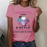 Short sleeved women's t-shirt skeleton Halloween
