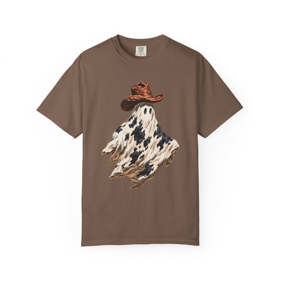 Western Ghost Halloween Shirt, Cowboy Hat Spooky Graphic Tee, Cute Vintage Fall Gift for Cowgirl, Country October Outfit for Women
