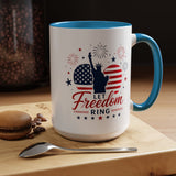 Let Freedom Ring Patriotic Coffee Mug, Statue of Liberty Fourth of July Mug, American Flag Coffee Cup, USA Pride Gift, Independence Day Mug