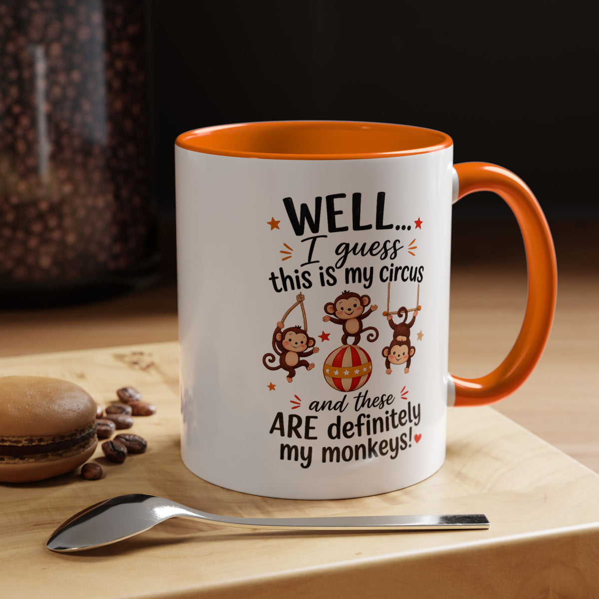 Funny Mom Life Coffee Mug, This Is My Circus These Are My Monkeys Mug, Motherhood Humor Gift, Mom Coffee Cup for Busy Moms