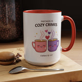Partners in Cozy Crimes Mug, Personalized Best Friend Coffee Mug, Custom Name Friendship Gift for Women