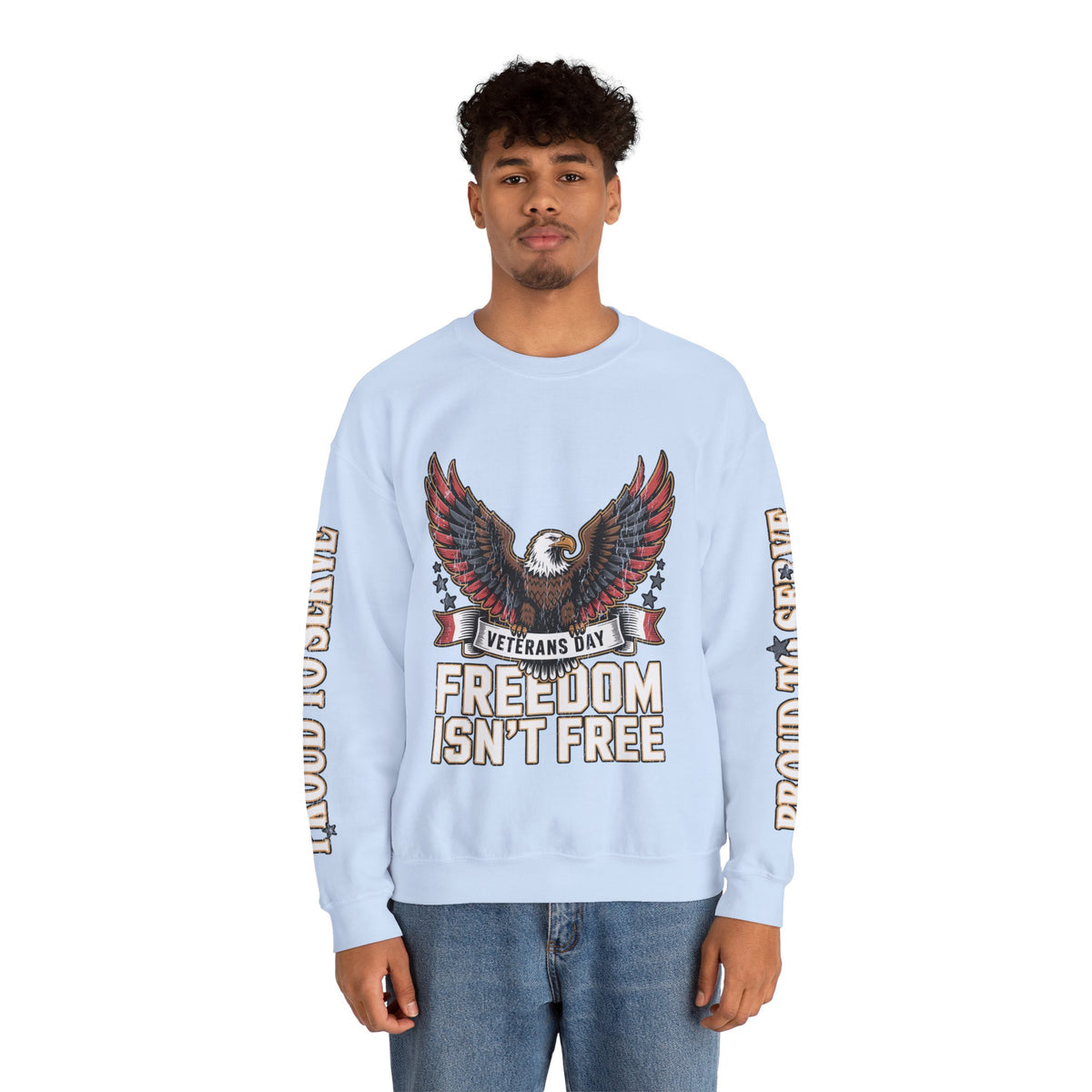 Veterans Day Sweatshirt, Freedom Isn't Free Eagle Pullover, Patriotic Military Top, Veteran Gift, American Pride, USA Clothing