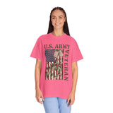 US Army Veteran Shirt, American Flag Camo T-Shirt, Military Dog Tag Tee, Patriotic Gift for Soldier, Retirement or Veterans Day Top